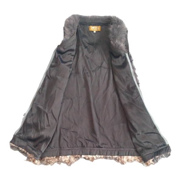 Donna by Donna Vinci Grey Gray Fur Women's Lady's Zip Up Vest Pockets Size XL - Picture 5 of 10